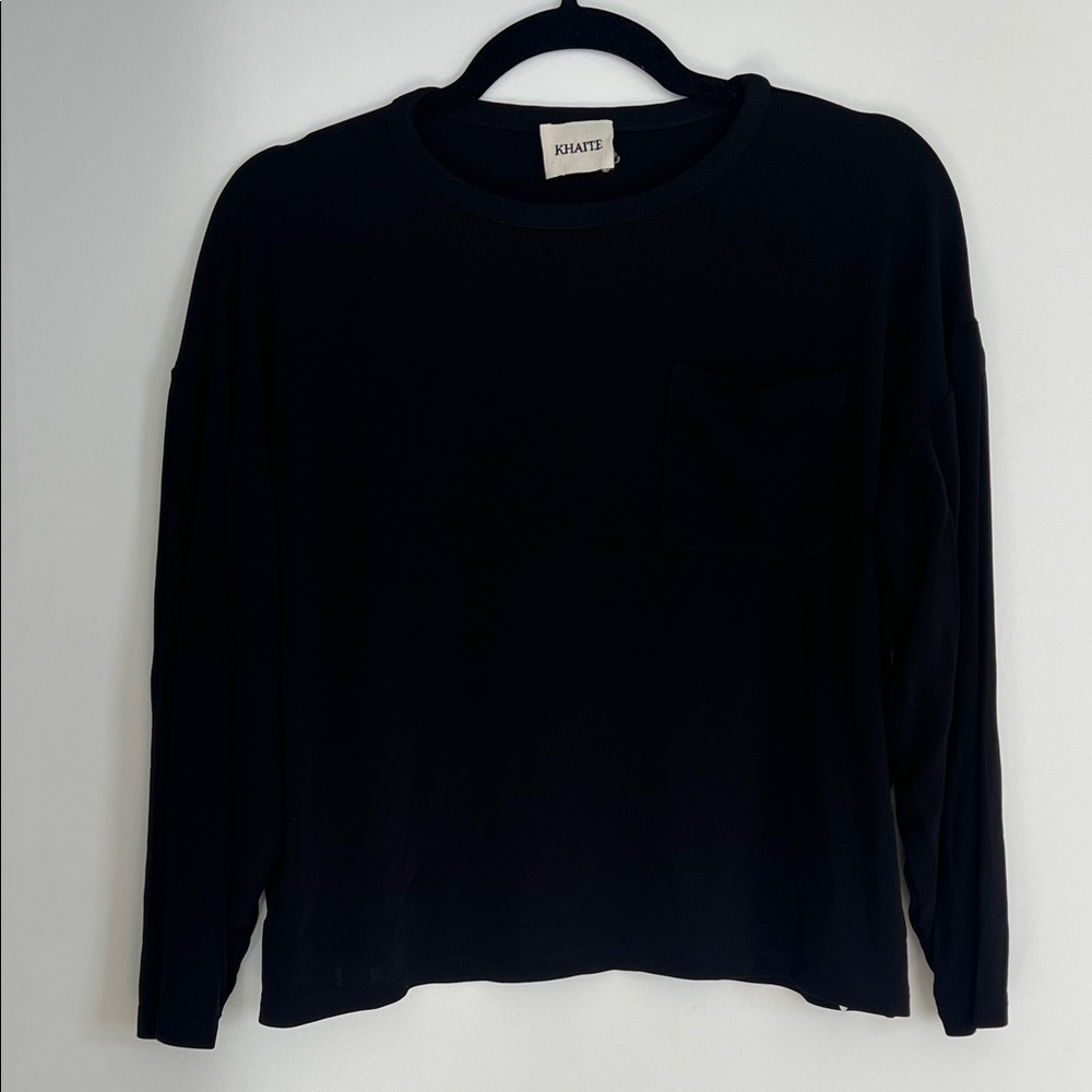 KHAITE Black Long Sleeve Tee
